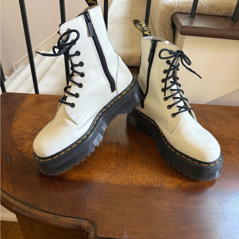 Dr. Martens White Platform Boots size 9US L or 8 US M
